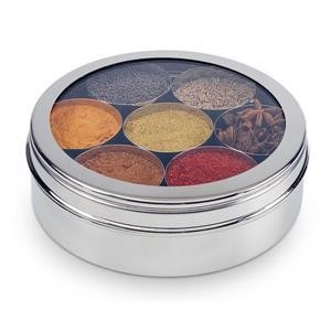 Stainless Steel Round Indian Spice Box