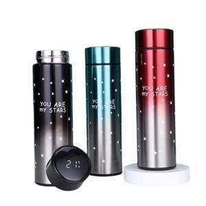 LED Temperature Bottle 500ml - Stainless Steel Hot and Cold Water Bottle with Thermos Flask